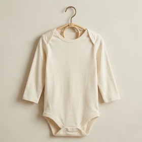 Body bébé manches longues biologique en Écru doux personnalisable