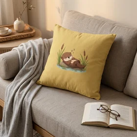 Coussin et housse de 45 x 45 cm en Jaune personnalisable