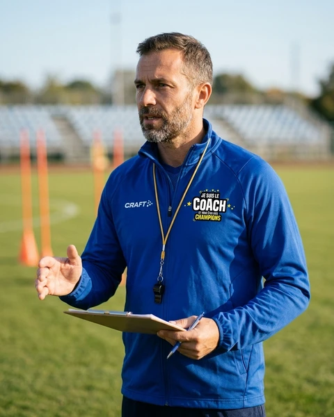 Maquette de Veste de survêtement Rush 2.0 CRAFT « Coach Humoristique : Je Suis Le Coach, Vous Êtes Mes Champions » à personnaliser
