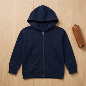 Veste à capuche enfant bio Stanley/Stella en Bleu marine personnalisable