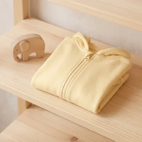 Veste à capuche bébé bio Stanley/Stella en Jaune pastel personnalisable