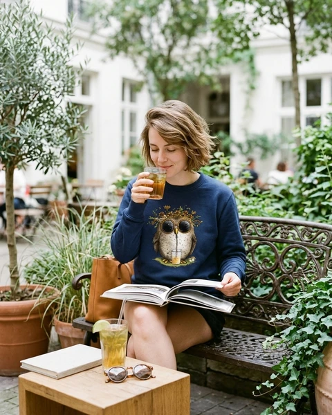 Maquette de Sweat Community 2.0 CRAFT Femme « Chouette Cool et Limonade » à personnaliser