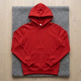 Sweat à capuche Premium bio Homme en Rouge classique personnalisable