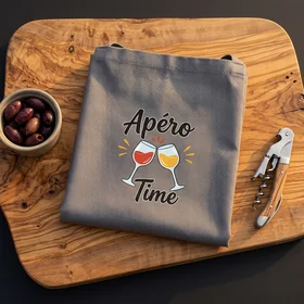 Tablier de cuisine en Gris moyen personnalisable