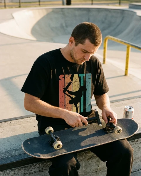 Maquette de T-shirt Gildan épais homme « Passion Skate Urbain » à personnaliser