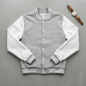 Veste Teddy en Gris chiné personnalisable