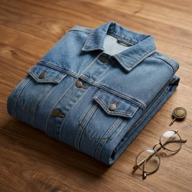 Veste en jean unisexe en Bleu personnalisable