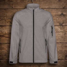 Veste en tissu softshell Unisexe en Gris chiné personnalisable