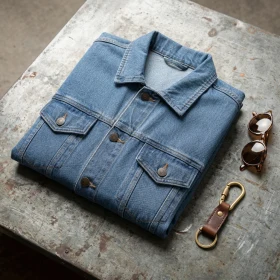 Veste en jean unisexe en Bleu personnalisable