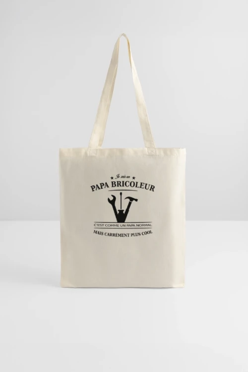 Maquette de Sac en tissu « Papa Bricoleur: Le Roi du Bricolage » à personnaliser