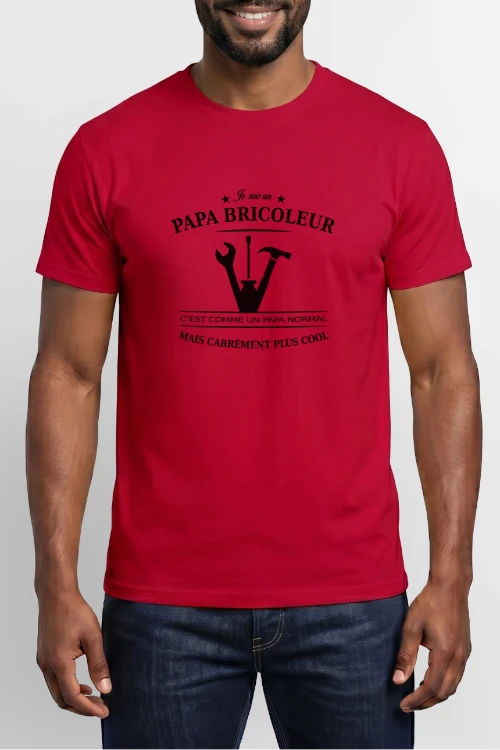 Maquette de T-shirt homme « Papa Bricoleur: Le Roi du Bricolage » à personnaliser