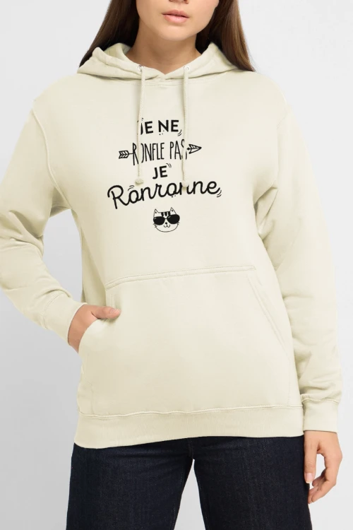Maquette de Sweat à Capuche « Je Ronronne » à personnaliser