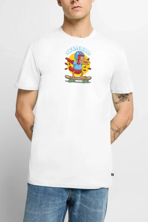 Maquette de T-shirt Bio Mannequin « Skatebird » à personnaliser