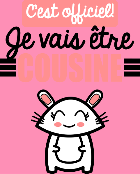 T-shirt personnalisé Cousine annonce grossesse