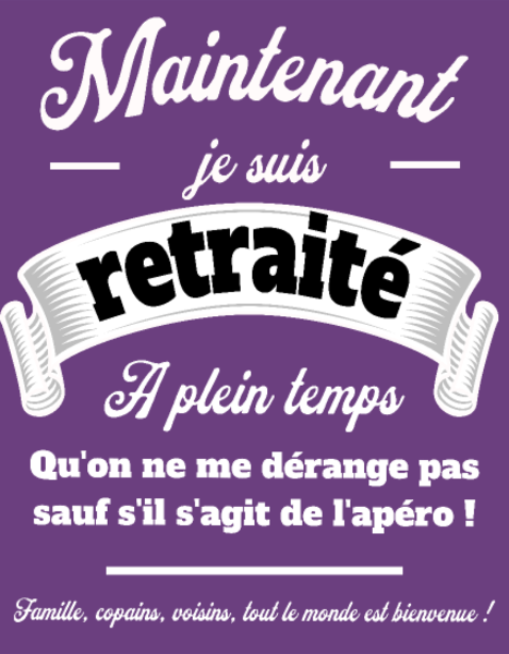 Tablier personnalisé Apero humour detente retraite