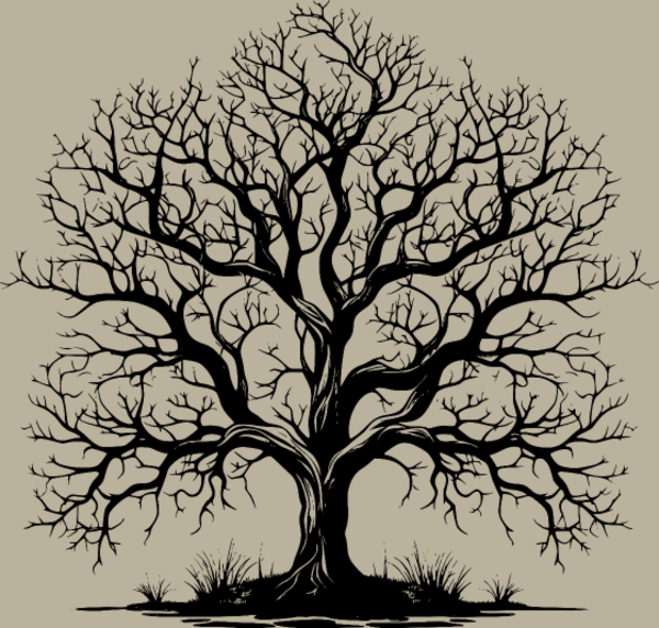 Motif Arbre d'Automne sans Feuilles personnalisé sur vêtement