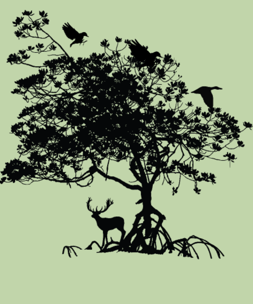 T-shirt personnalisé Foret cerf oiseaux