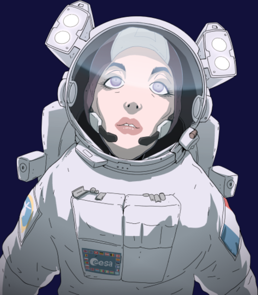 Maquette de Astronaute Féminine Espace à personnaliser