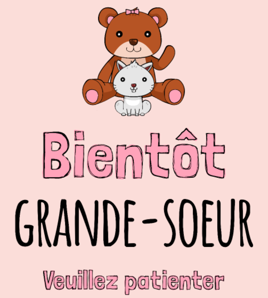 Motif 'Bientôt Grande Sœur' - Annonce Grossesse Originale personnalisé sur vêtement