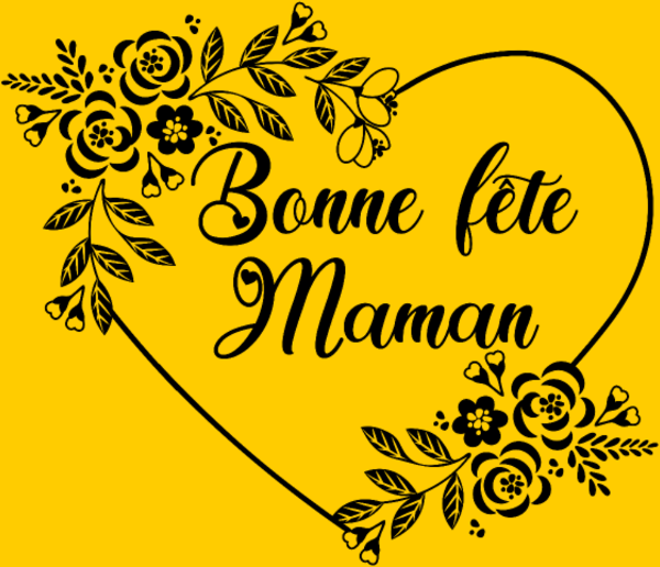Motif Bonne Fête Maman : Cœur Fleuri Éternel personnalisé sur vêtement