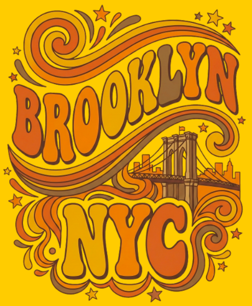 Motif Brooklyn Style NYC personnalisé sur vêtement