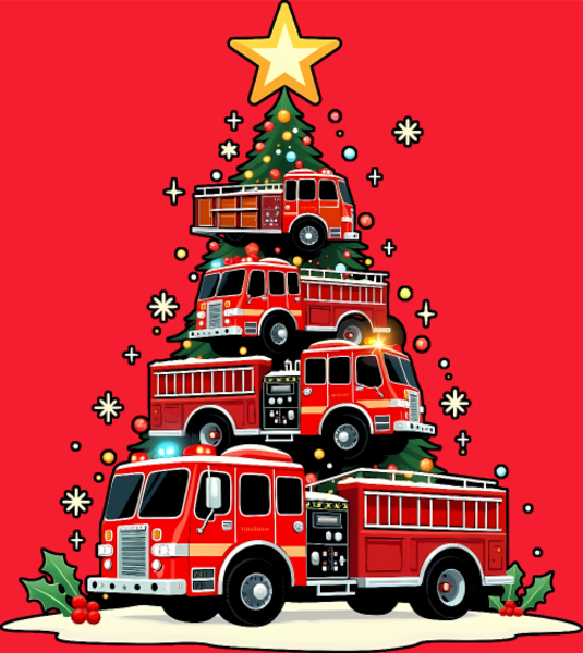 Maquette de Camion de Pompiers Rigolo - Noël Enchanté à personnaliser