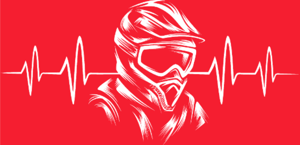 Casque Motocross & Battement de Cœur – Symbole Moto X
