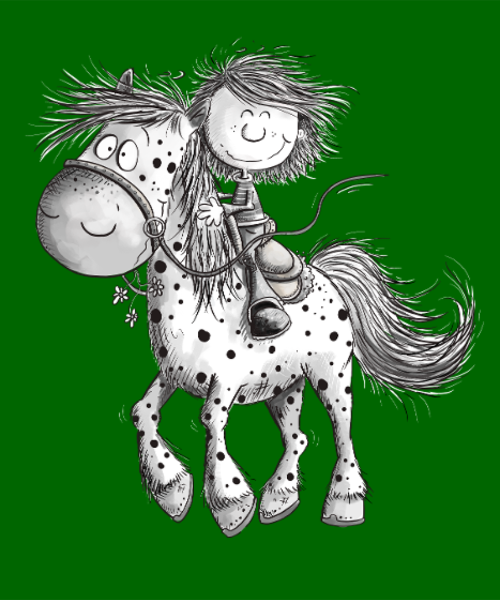 Maquette de Cheval et cavalier rigolos - Dessin animé à personnaliser