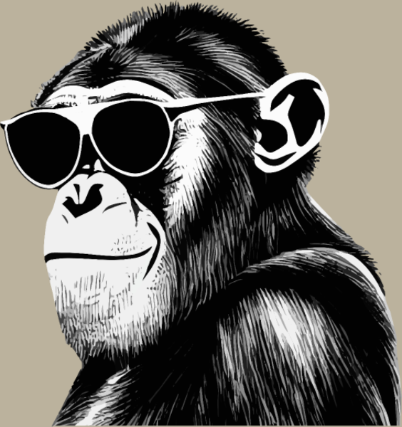 Motif Chimpanzé Cool Lunettes personnalisé sur vêtement