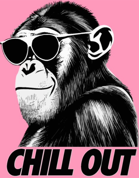 Motif Chimpanzé Relax personnalisé sur vêtement