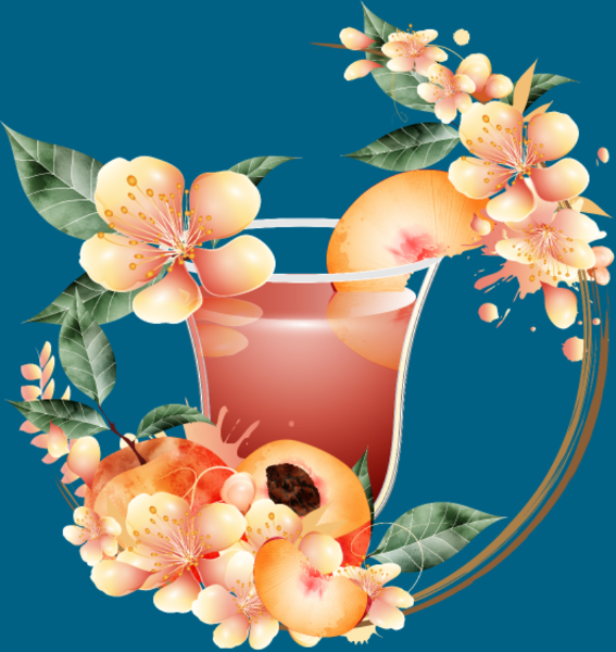 Maquette de Cocktail Pêche en Fleurs: Douceur Estivale à personnaliser