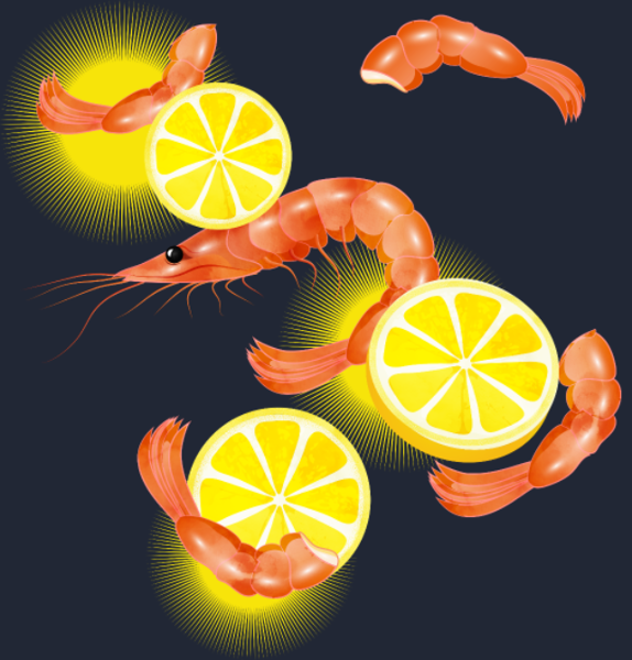Maquette de Crevettes et Citron Frais à personnaliser
