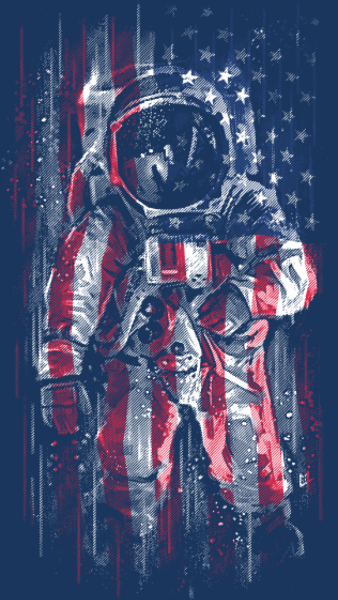 Motif Drapeau Spatial personnalisé sur vêtement