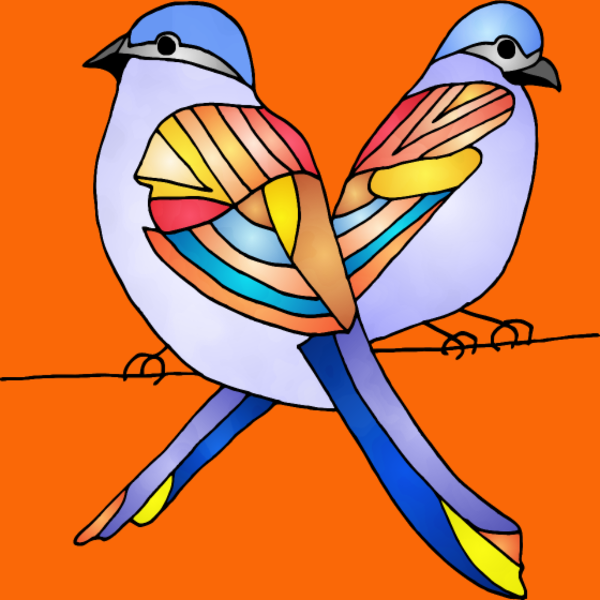 Maquette de Duo Oiseaux Colorés à personnaliser