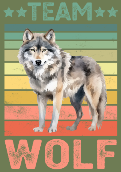 T-shirt personnalisé Loup vintage