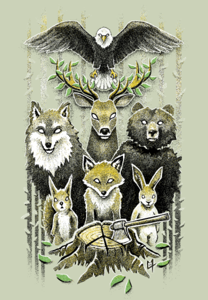 T-shirt personnalisé Animaux nature foret