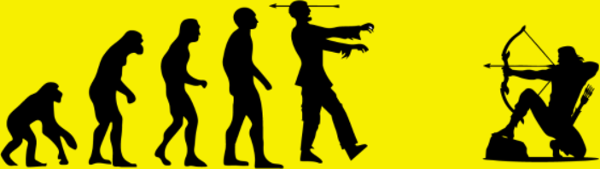 Motif Évolution Humaine : Zombie vs Archer personnalisé sur vêtement