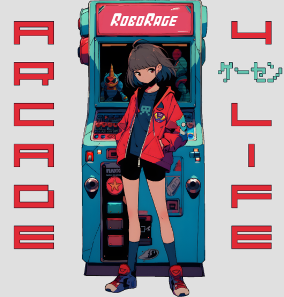T-shirt personnalisé Manga gaming arcade retro
