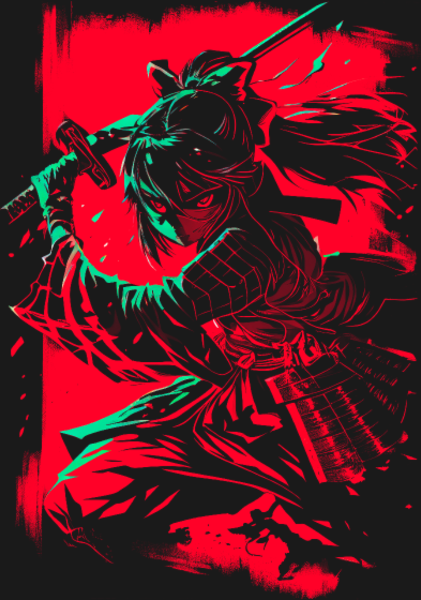 Fille Samurai Anime au Katana