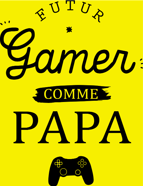 Motif 'Futur Gamer comme Papa' - Humour Père & Enfant personnalisé sur vêtement