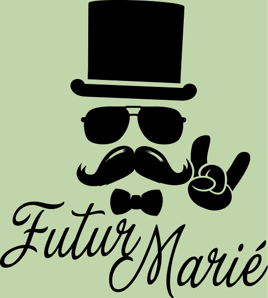 Motif Futur Marié Boss à Moustache Vintage personnalisé sur vêtement