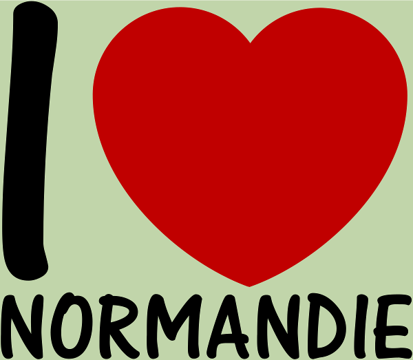 Motif J'aime la Normandie personnalisé sur vêtement