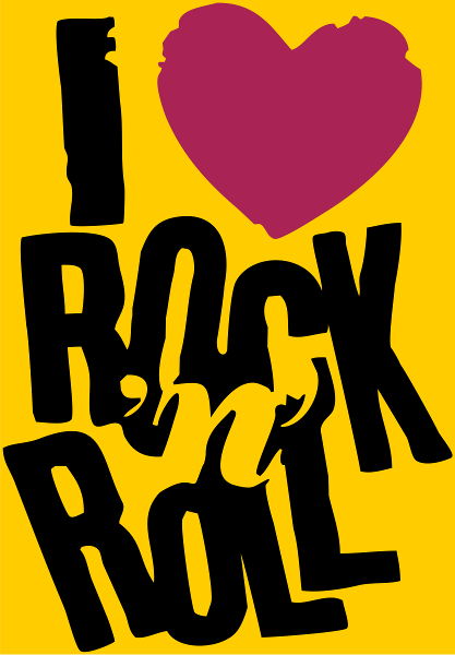 Motif J'aime le Rock'n'Roll personnalisé sur vêtement