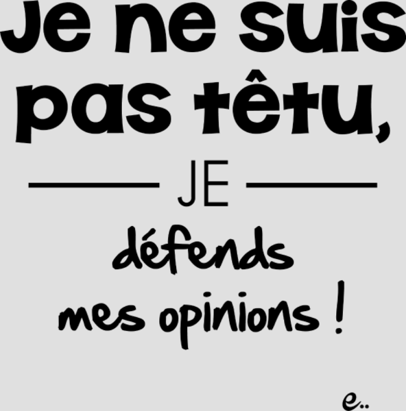 Motif Je Ne Suis Pas Têtu... Vraiment ! personnalisé sur vêtement