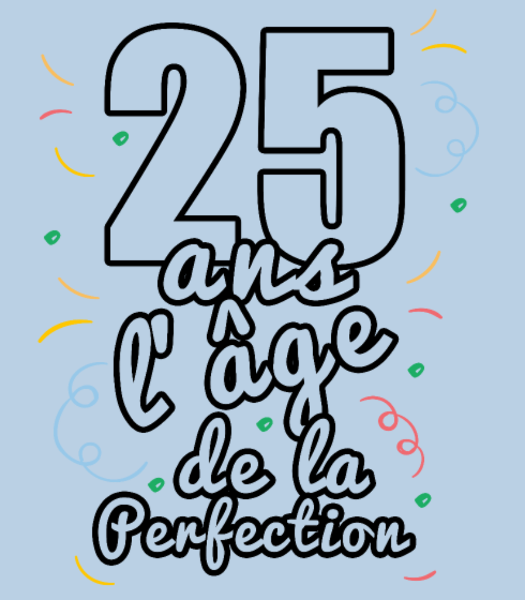 Maquette de Joyeux 25 Ans de Fête - T-shirt Anniversaire Mémorable à personnaliser