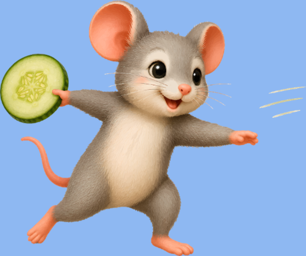 Maquette de La Souris Frisbee et la Tranche de Concombre à personnaliser