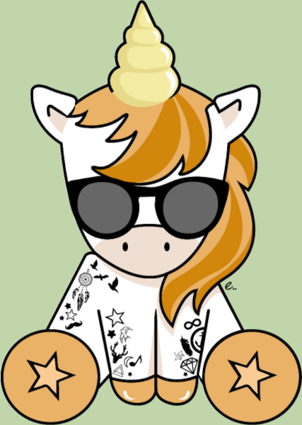 Motif Licorne Hipster Stylée personnalisé sur vêtement