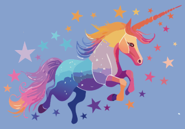 Maquette de Licorne Magique Étoiles à personnaliser