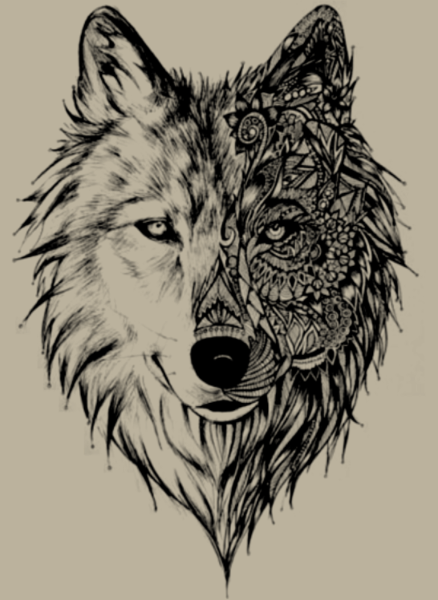 T-shirt personnalisé Loup mandala