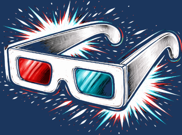 Motif Lunettes 3D Rétro personnalisé sur vêtement